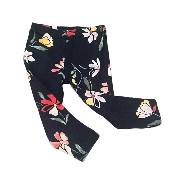 Carter’s pull-on leggings floral print black cotton Girls 18 Months - Picture 3 of 7
